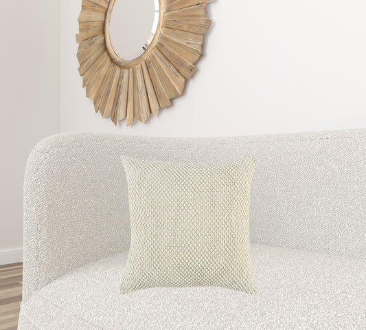 20" Natural Beige Nubby Textured Modern Throw Pillow FurniFindUSA