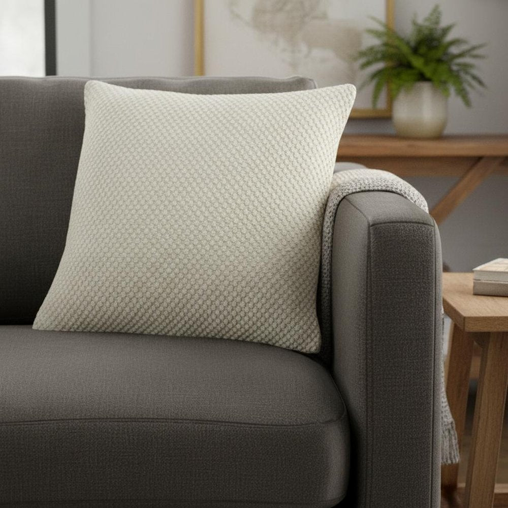 20" Natural Beige Nubby Textured Modern Throw Pillow HomeRoots