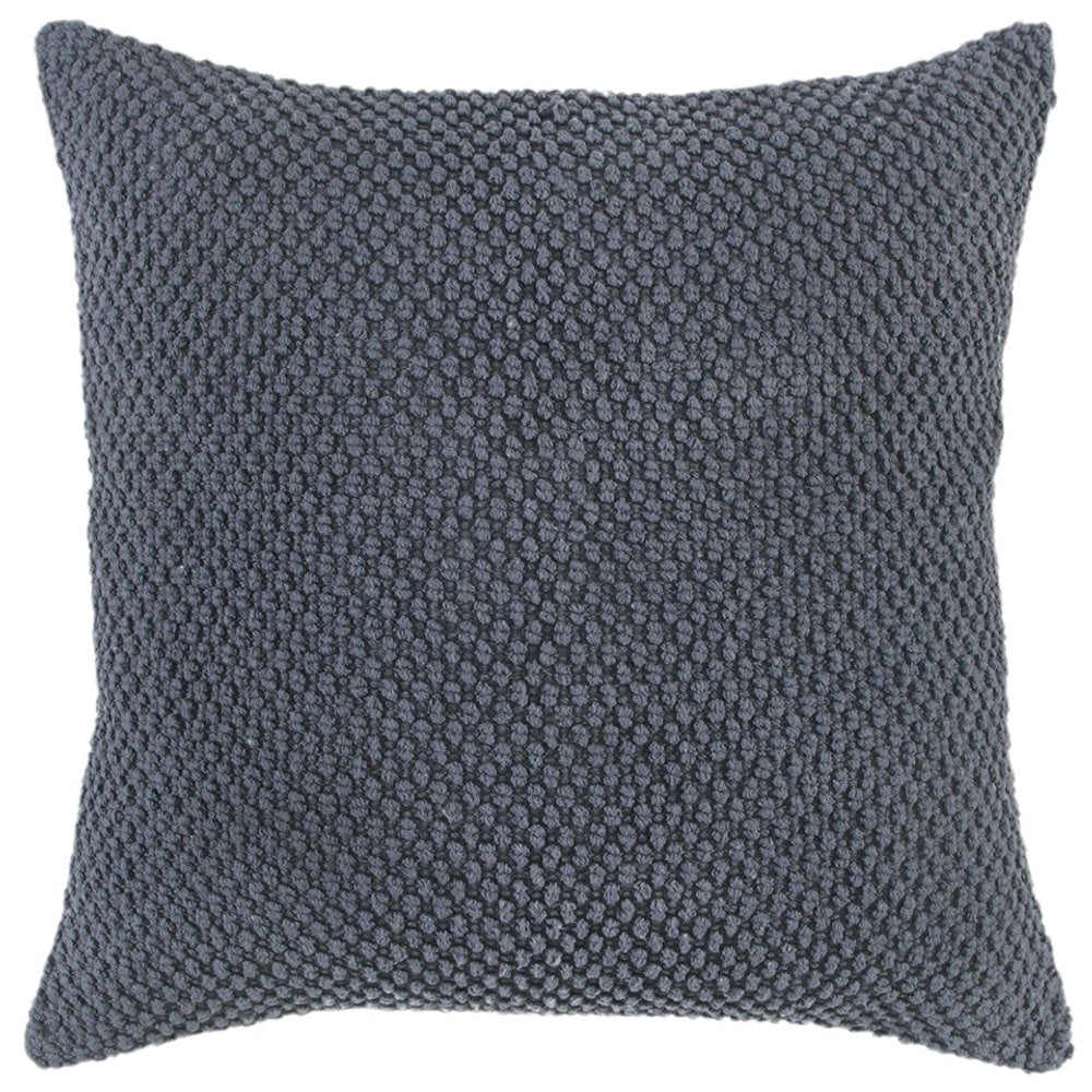 Dark Gray Nubby Textured Modern Throw Pillow — view 1