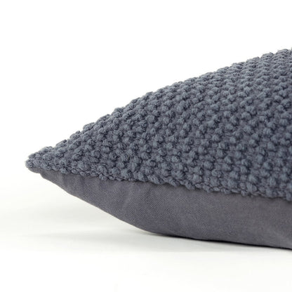 Dark Gray Nubby Textured Modern Throw Pillow FurniFindUSA