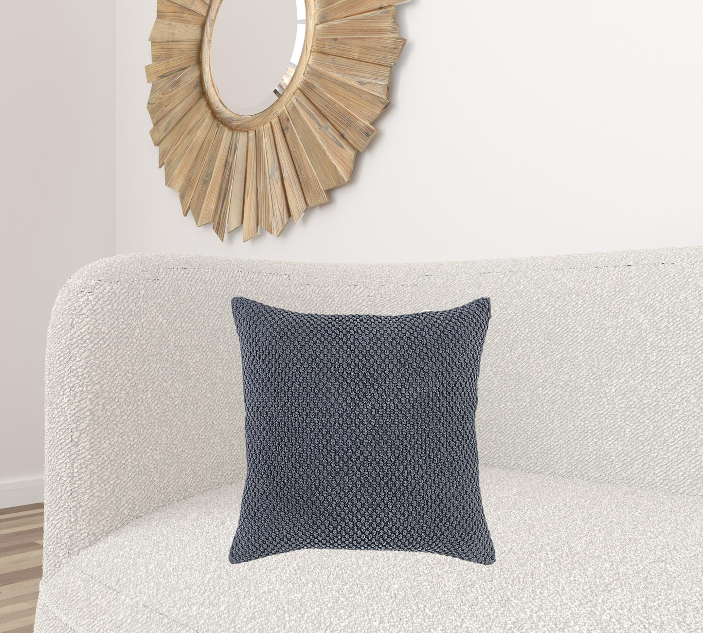 Dark Gray Nubby Textured Modern Throw Pillow FurniFindUSA
