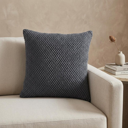 Dark Gray Nubby Textured Modern Throw Pillow HomeRoots