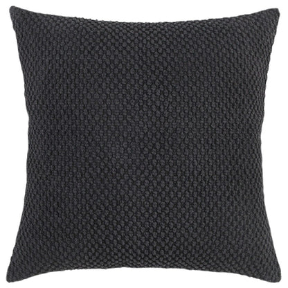 20" Black Nubby Textured Modern Throw Pillow FurniFindUSA