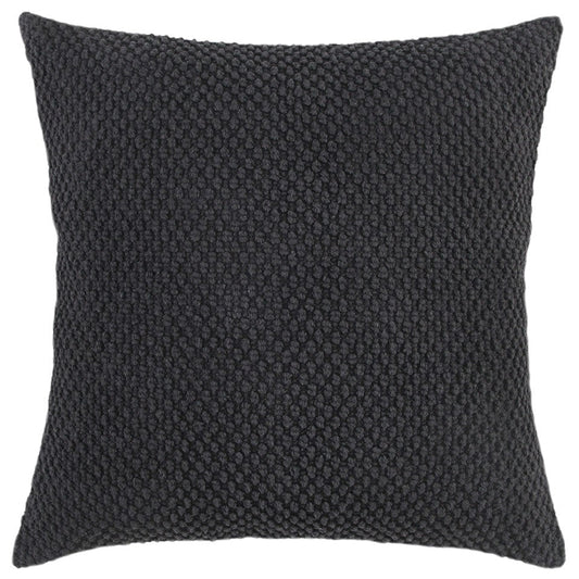 20" Black Nubby Textured Modern Throw Pillow FurniFindUSA