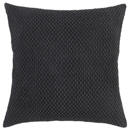 20" Black Nubby Textured Modern Throw Pillow HomeRoots