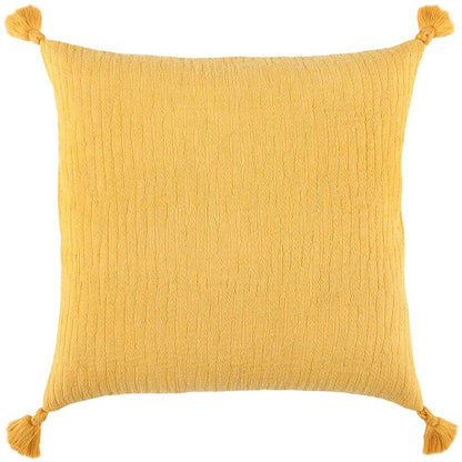 Gold Solid Tonal Abstract Stripe Throw Pillow HomeRoots