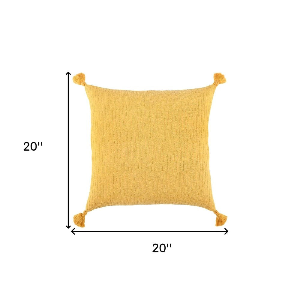 Gold Solid Tonal Abstract Stripe Throw Pillow — view 5