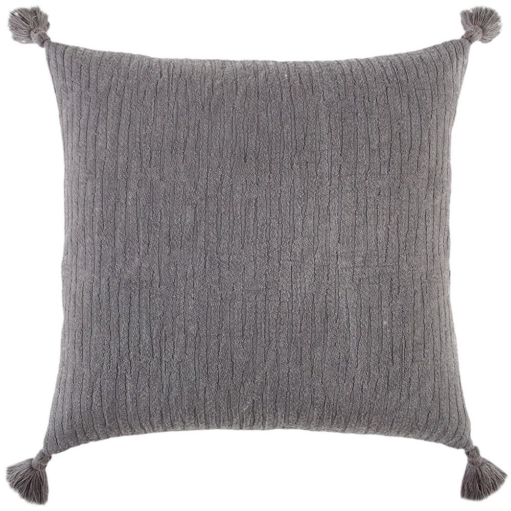 Gray Solid Tonal Abstract Stripe Throw Pillow — view 1