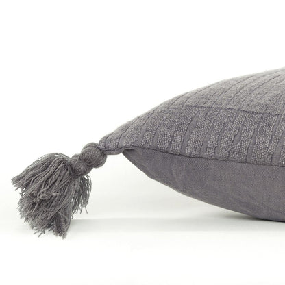 Gray Solid Tonal Abstract Stripe Throw Pillow HomeRoots