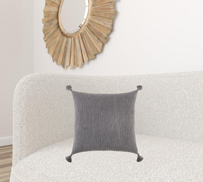Gray Solid Tonal Abstract Stripe Throw Pillow FurniFindUSA