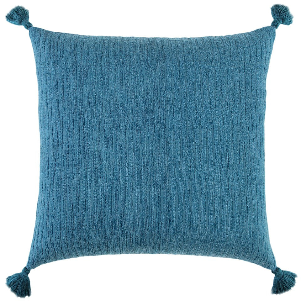 Teal Solid Tonal Abstract Stripe Throw Pillow FurniFindUSA