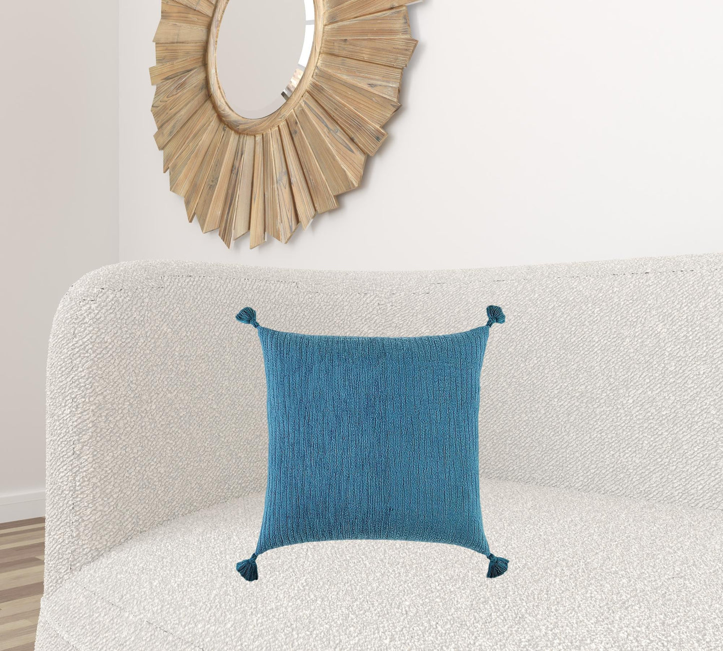 Teal Solid Tonal Abstract Stripe Throw Pillow FurniFindUSA