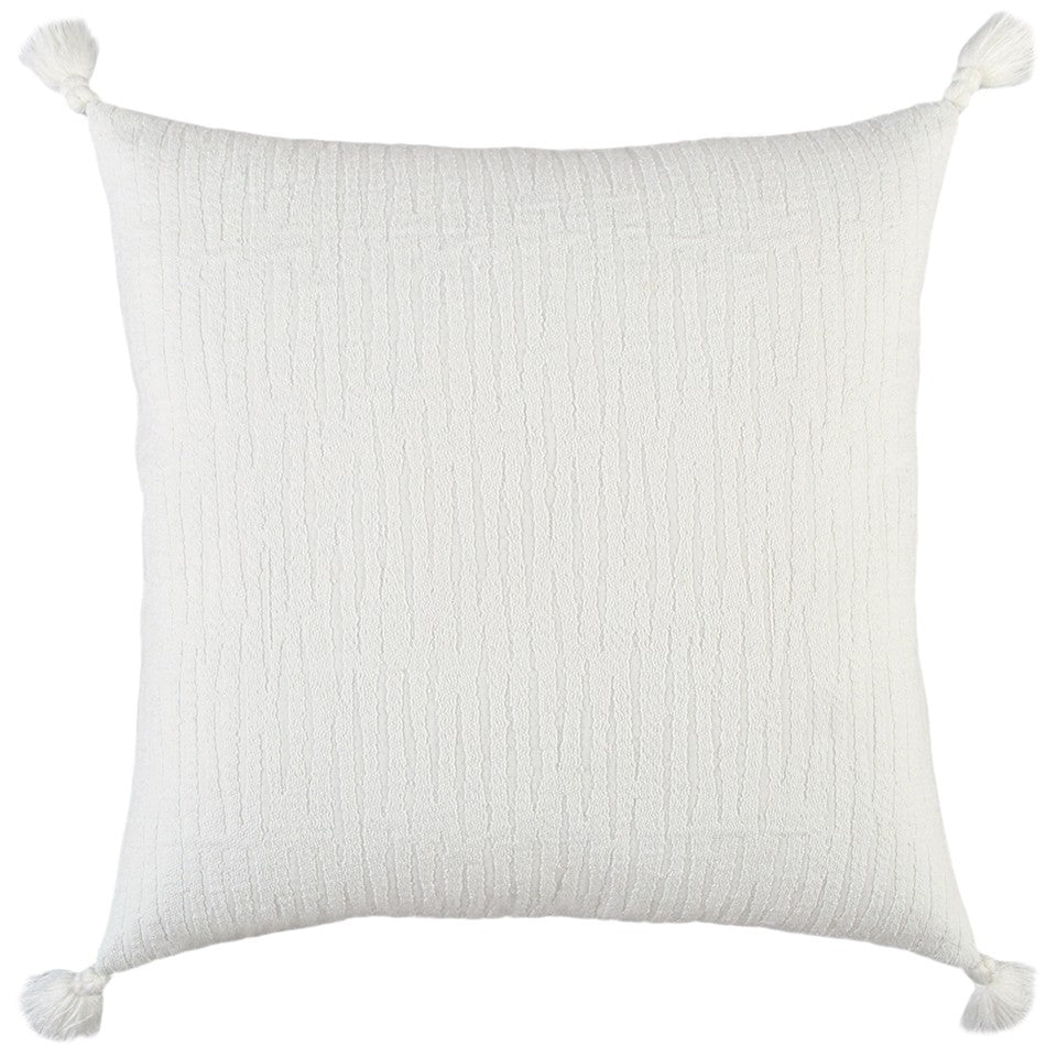 20" White Tonal Abstract Stripe Throw Pillow FurniFindUSA
