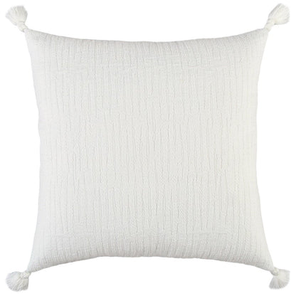 20" White Tonal Abstract Stripe Throw Pillow FurniFindUSA