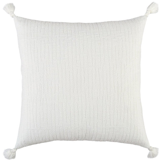 20" White Tonal Abstract Stripe Throw Pillow FurniFindUSA