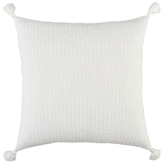 20" White Tonal Abstract Stripe Throw Pillow