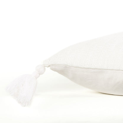 20" White Tonal Abstract Stripe Throw Pillow FurniFindUSA
