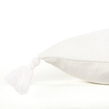 20" White Tonal Abstract Stripe Throw Pillow HomeRoots