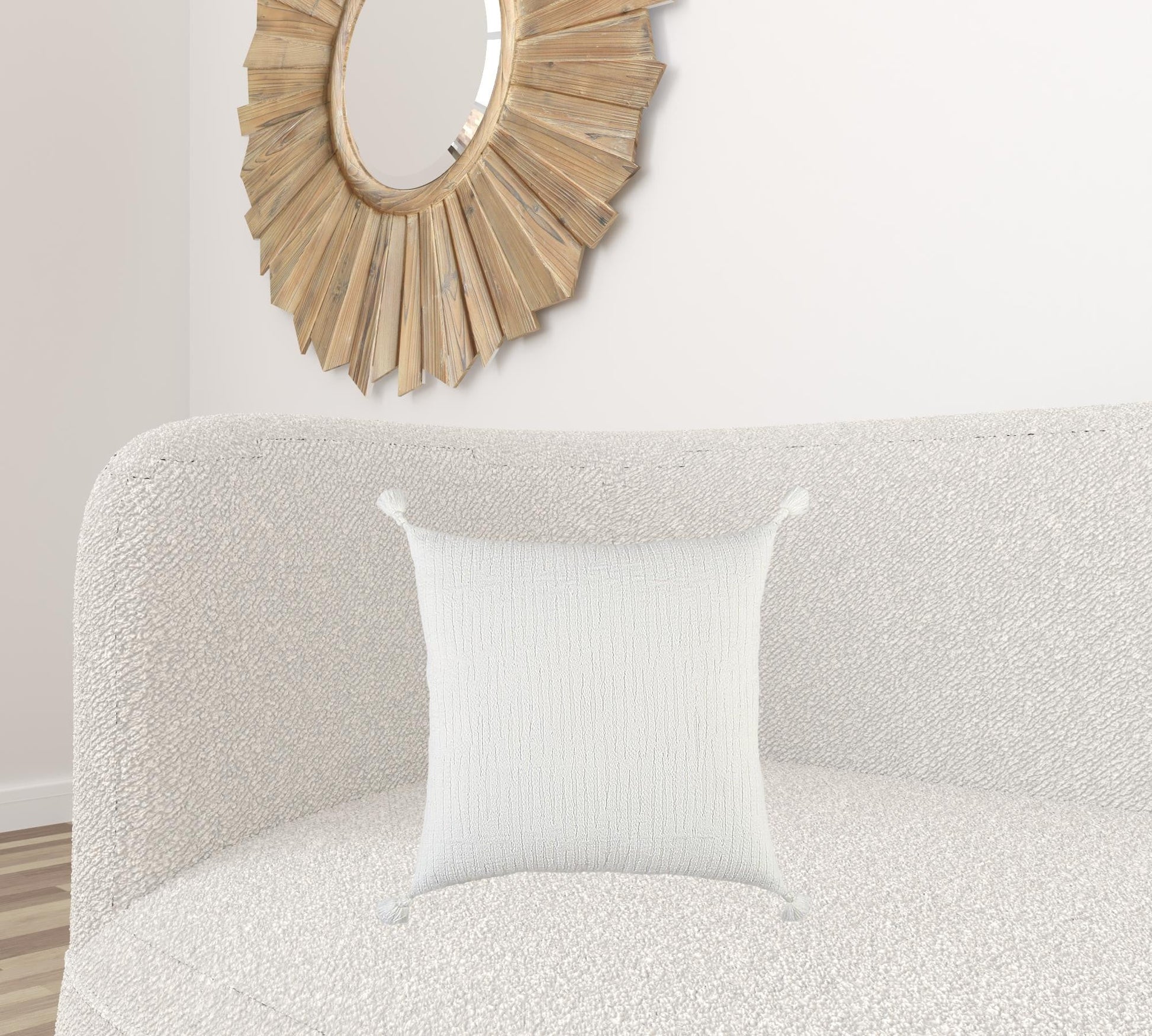 20" White Tonal Abstract Stripe Throw Pillow FurniFindUSA