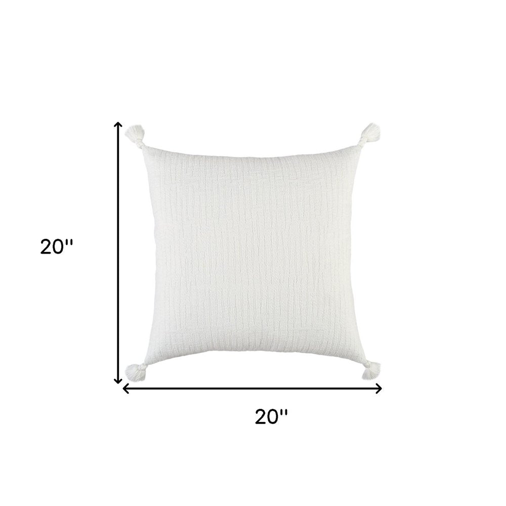 20" White Tonal Abstract Stripe Throw Pillow — view 5