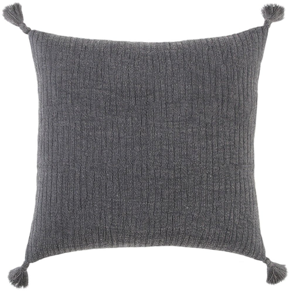 Black Solid Tonal Abstract Stripe Throw Pillow — view 1