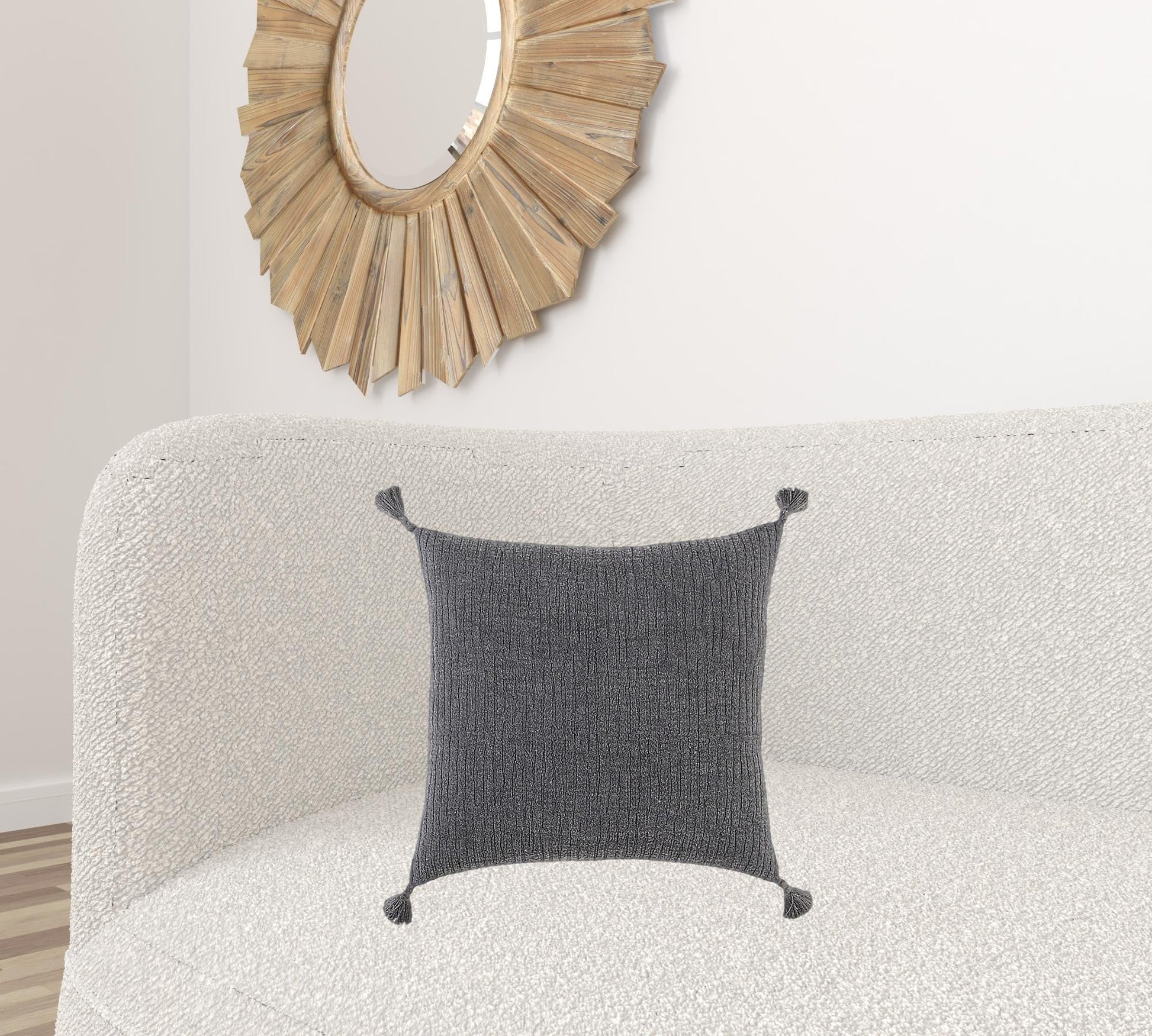 Black Solid Tonal Abstract Stripe Throw Pillow FurniFindUSA