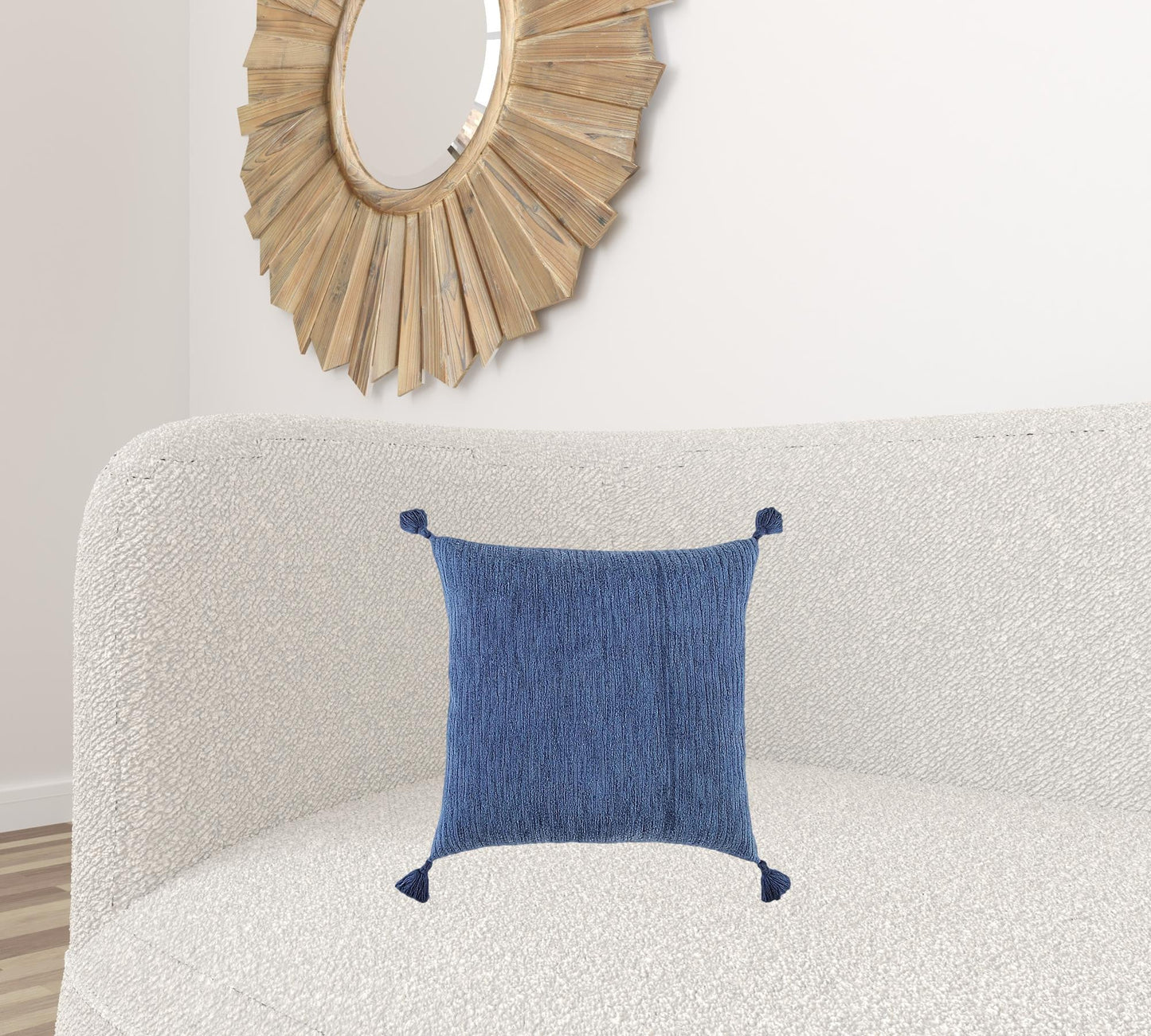 Navy Solid Tonal Abstract Stripe Throw Pillow FurniFindUSA