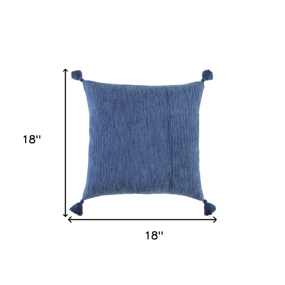 Navy Solid Tonal Abstract Stripe Throw Pillow — view 5