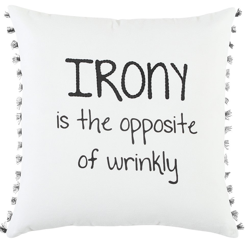 Black and White Irony Fun Message Throw Pillow FurniFindUSA