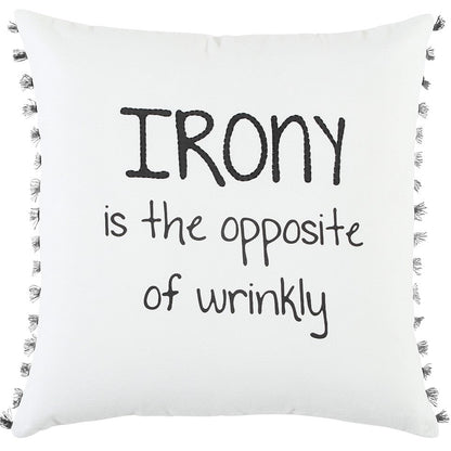 Black and White Irony Fun Message Throw Pillow FurniFindUSA