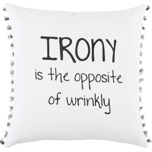 Black and White Irony Fun Message Throw Pillow FurniFindUSA