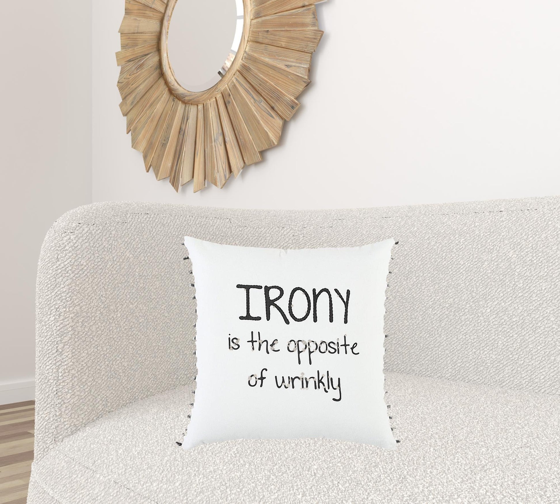 Black and White Irony Fun Message Throw Pillow FurniFindUSA