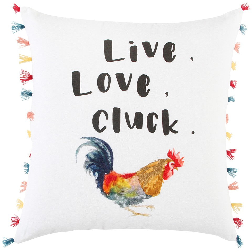 White Chicken Love Modern Throw Pillow FurniFindUSA