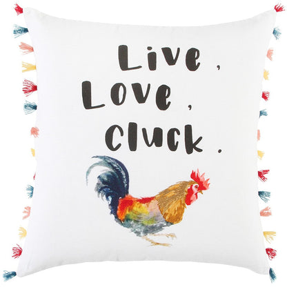White Chicken Love Modern Throw Pillow FurniFindUSA