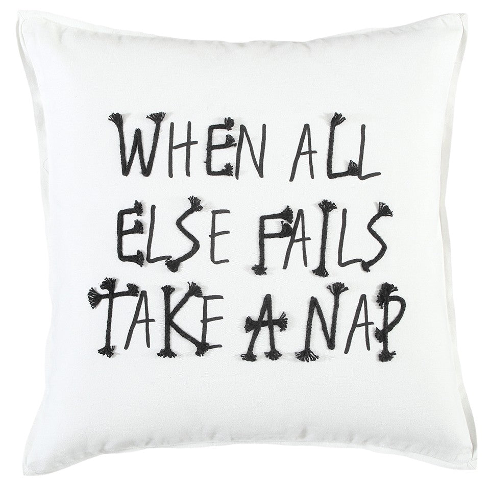 Black and White Take A Nap Throw Pillow FurniFindUSA