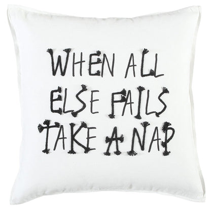 Black and White Take A Nap Throw Pillow FurniFindUSA