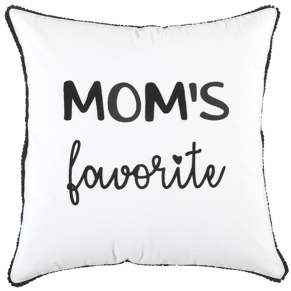 Black and White Moms Favorite Modern Throw Pillow FurniFindUSA