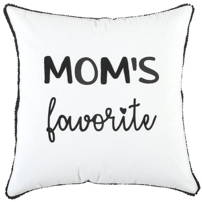 Black and White Moms Favorite Modern Throw Pillow FurniFindUSA
