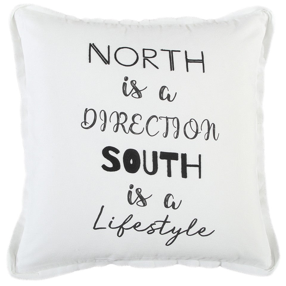 Black and White North South Font Play Throw Pillow FurniFindUSA