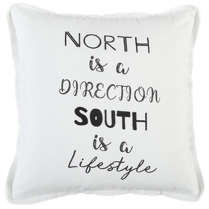 Black and White North South Font Play Throw Pillow FurniFindUSA