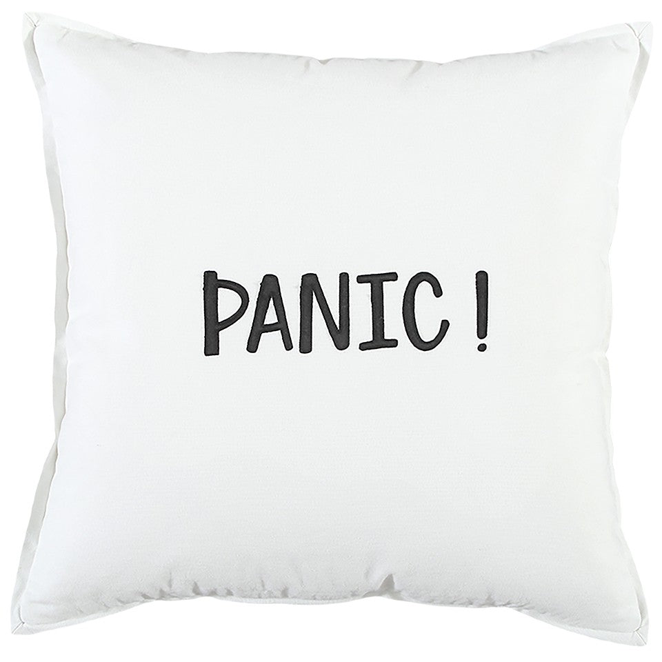 Black and White Flagship Message Throw Pillow FurniFindUSA
