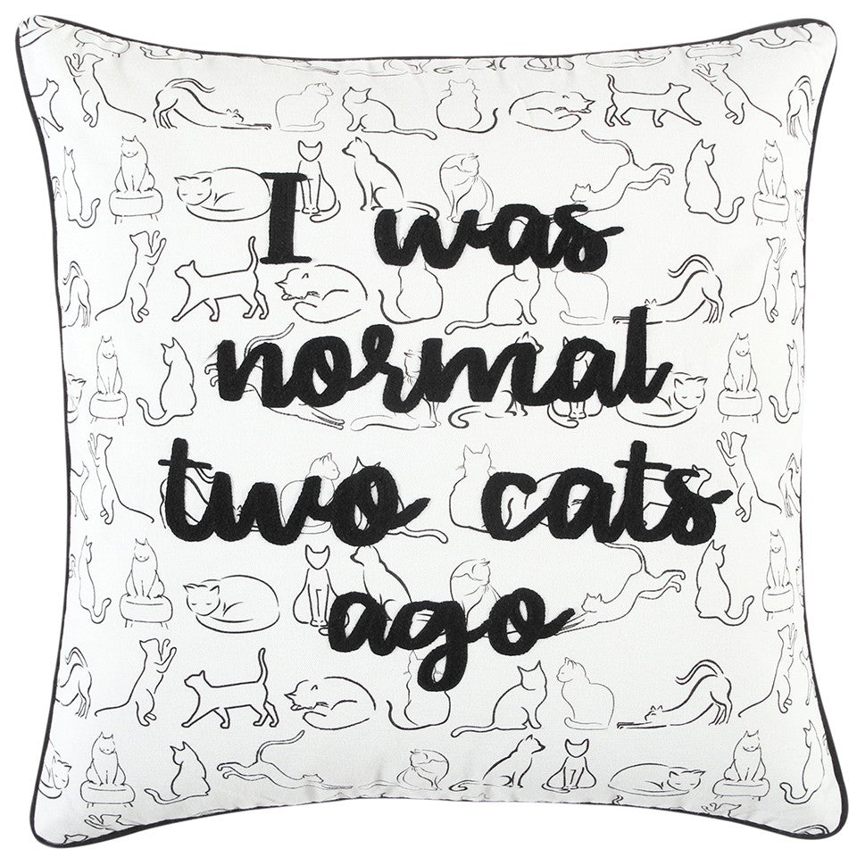 Black and White Cat Postures Throw Pillow FurniFindUSA