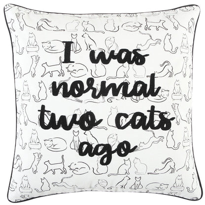 Black and White Cat Postures Throw Pillow FurniFindUSA