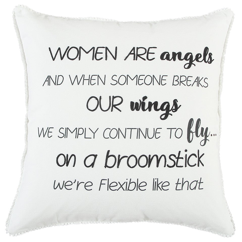 Black and White Women Are Angels Throw Pillow FurniFindUSA