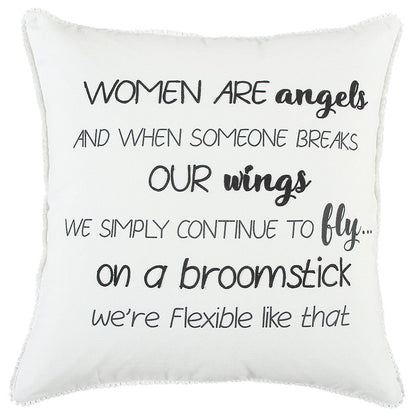 Black and White Women Are Angels Throw Pillow FurniFindUSA