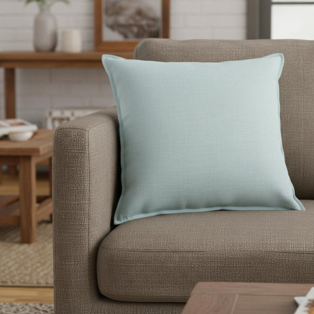 Blue Solid Light Textured Modern Throw Pillow HomeRoots