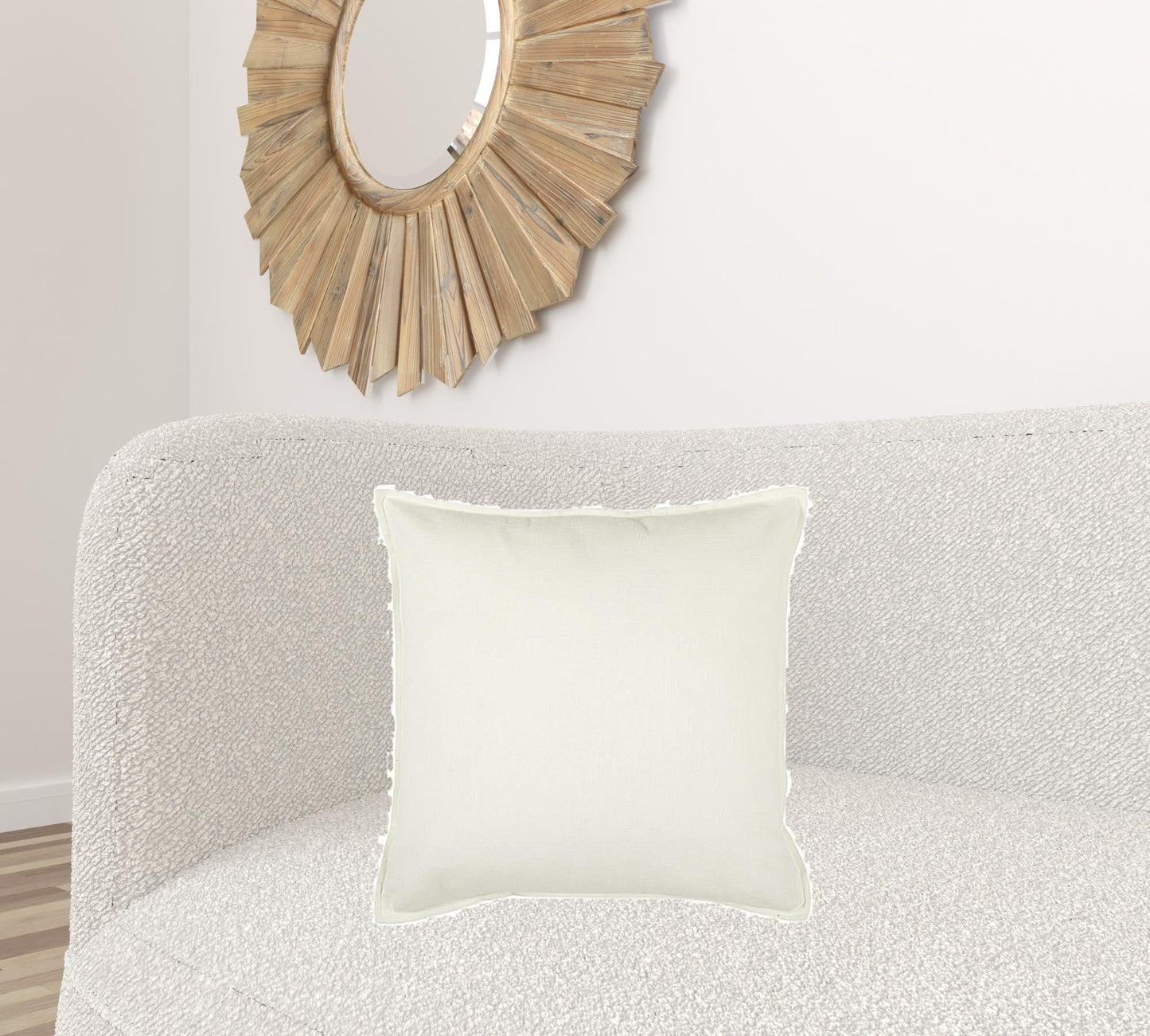 Ivory Solid Light Textured Modern Throw Pillow FurniFindUSA