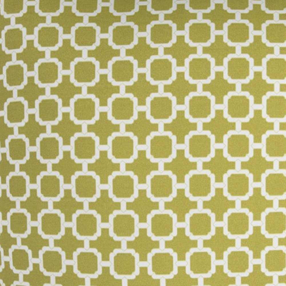 22" Green and White Quatrefoil Indoor Outdoor Throw Pillow — view 10