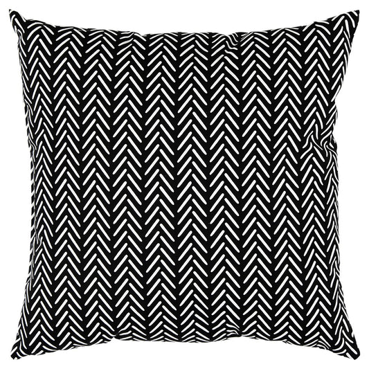 22" Black and White Striped Indoor Outdoor Throw Pillow Cover and Insert