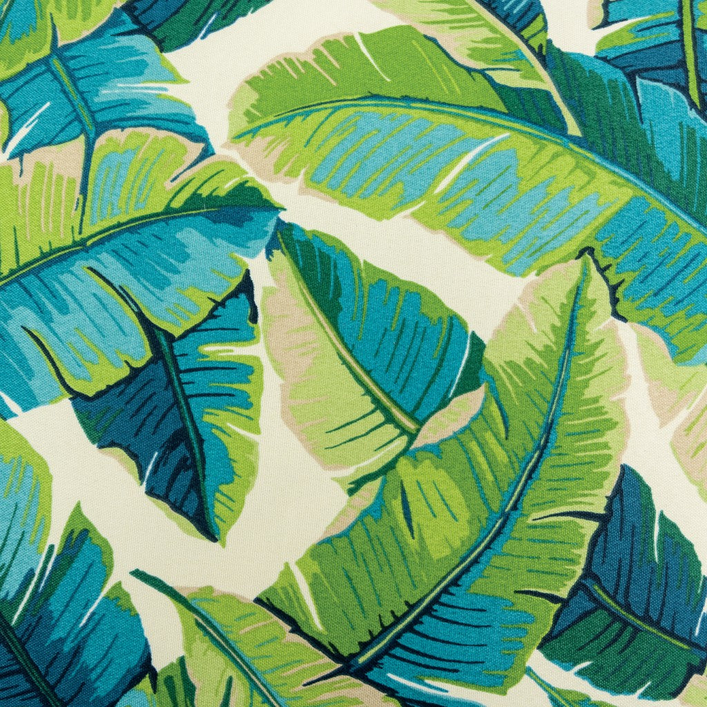 22" Blue and Green Tropical Indoor Outdoor Throw Pillow Cover and Insert